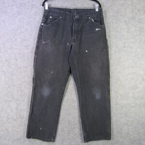 Dickies Carpenter Jeans Mens 34x30 Black Relaxed Fit Workwear Utility Denim
